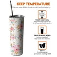 thumbnail image 4 of Pink Cherry Blossom 20 Oz Insulated Stainless Steel - Insulated Water Bottle- Birthday Gifts for Mom Sister Friends Women, 4 of 7