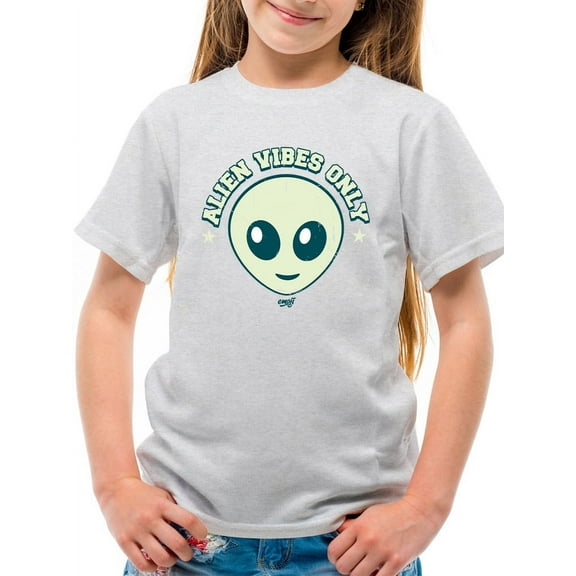Alien Emoji Vibes Only - Retro UFO Space Graphic Youth's T-shirt