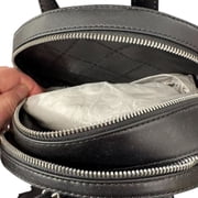 Michael Kors Womens Jaycee MD Zip Pocket Jacquard Backpack Bag Metallic Black Silver 35F4S8TB2J-001
