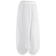 thumbnail image 3 of YiZYiF Kids Girls Chiffon Flowy Modern Dance Pants Belly Dancewear Arabic Princess Wide Leg Trousers White 6, 3 of 7