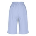 thumbnail image 6 of QATAINLAV Shorts for Women 2025 Summer Knee Length Linen Bermuda Shorts Beach Vacation Clothes Casual Loose Wide Leg Short Pants with Pockets Light Blue XXXL Ofertas en Walmart, 6 of 10