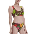 thumbnail image 2 of Daiia Cartoon Vegetables printed 2 piece Swimsuit Bikinis for Women High Waisted Racerback Bathing Suits Summer Tummy Control Scoop Neck Swimwear-XX-Large, 2 of 8