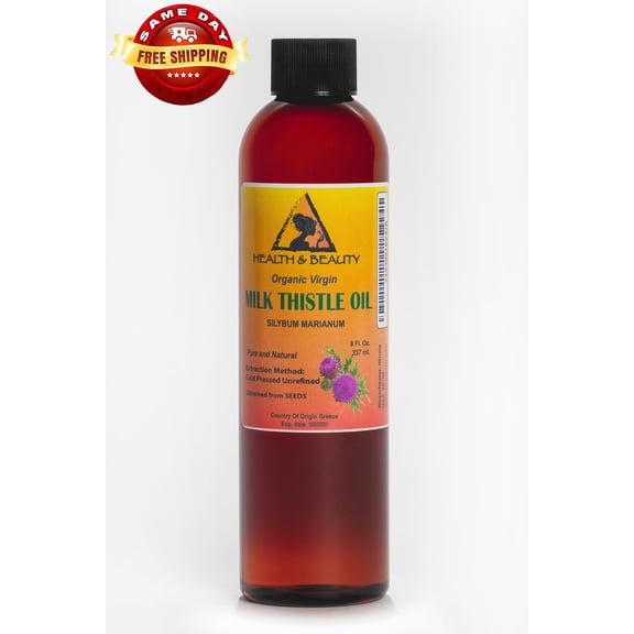 Milk Thistle Seed Oil Organic Unrefined Virgin Cold Pressed Pure 8 oz