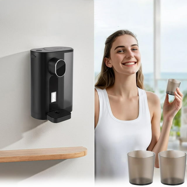 RKSTN Distributeur d'Eau en Plastique Intelligent Sans Contact Distributeur de Liqueur Précision pour Réglages Capacité 600ml Montage Mural Bureau Rechargeable avec Tasses Cadeau pour Maison Bar Bureau