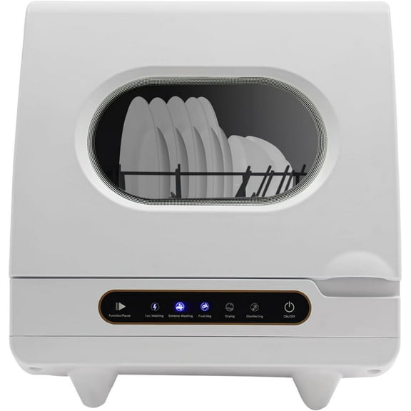 110V 800W Mini Portable Dishwasher Countertop Dish Washer with Multiple Modes Table Top Bottle Dishwasher Small Compact Dishwashers for Home, Apartment, RV