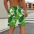 thumbnail image 4 of Chiccall Mens Hawaiian Floral Shorts 2025 Summer Tropical Elastic Waist Drawstring Pocket Swim Trunk Green, 4 of 5