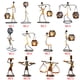 thumbnail image 5 of Candelabro de metal Candelero hecho a mano Centros de mesa de boda Decoración del hogar Tipo 10 Noticed HA6770-10B, 5 of 6