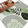 thumbnail image 2 of Area Rug for Living Room, Boho Geometric Non-Slip Indoor Large Carpet for Bedroom/Dining Room, Farmhouse Green Abstract Stripes Leaves Washable Low-Profile Rectangle Floor Runner Rugs - 5 x 7 Ft, 2 of 7