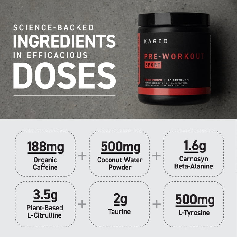 kaged muscle l-carnitine 500mg Pre-Workout Sport Fruit Punch, Amino Acid Supplements, 20 Tamaño-480 Products Strength:80mg
