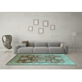thumbnail image 3 of Ahgly Company Indoor Square Oriental Light Blue Traditional Area Rugs, 5' Square, 3 of 4