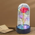 thumbnail image 5 of Wuztai Colorful Rose Flower Glass Dome, Valentine's Gift with Colorful LED Lights, Preserved Flower, 5 of 7