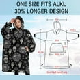thumbnail image 4 of Oversized Wearable Blanket Hoodie,Black Occult Symbol Pattern Sherpa Blanket Hoodie with Super Pockets,Super Warm Fuzzy Pullover for Women & Men, 4 of 6