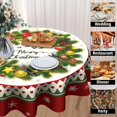 thumbnail image 2 of Christmas Round Tablecloth 60 Inch - Christmas Bells Table Cloth Winter Snow Snowflakes Tablecloth Xmas Candy Canes Decorative Table Cover for Kitchen Dinner Room Holiday Party, 2 of 5