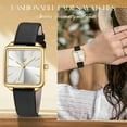 thumbnail image 5 of Woman Watch Elegant Square Dial Watches with Leather Strap Waterproof Classic Simple Womens Quartz Watch Gift for Woman, 5 of 10