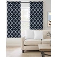 thumbnail image 2 of Navy Blue Morocco Blackout Curtains for Bedroom Living Room Darkening Curtains 96 Inches Long Modern Farmhouse Minimalist Plaid Window Curtain 2 Panels Set Window Treatment Grommet Drapes 52"x96", 2 of 9