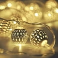 thumbnail image 1 of Luces de Navidad marroquíes solares al aire libre impermeables 1.5M 10 LED, luces de cadena con energía solar para Garden Yard Gazebos Camping Party Holiday (blanco cálido) brillar Electrónica, 1 of 6