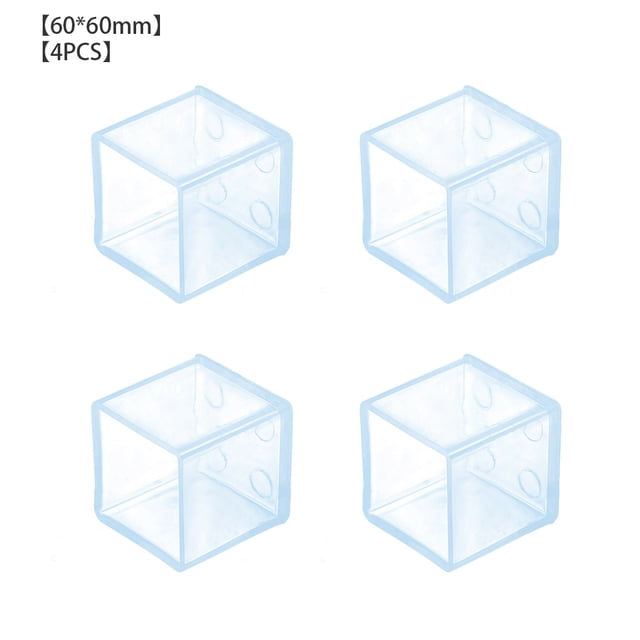 4pcs/set Table Foot Cap Rubber Chair Leg Protector Square Furniture Floor Foot Pad