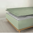 thumbnail image 2 of Zipper Fitted Sheet, (King Size 76x80) 10 Inch Deep Pocket, 100% Egyptian Cotton, 800 TC, Stripe Light Sage Color., 2 of 7