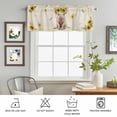 thumbnail image 6 of Kitchen Valances for Window, Country Pig Sunflower Light Filtering Rod Pocket Valance Curtain, Summer Floral Leaf Animal Retro Linen &nbsp;Short Curtains Window Topper for Bedroom Living Room 42x12in, 6 of 9