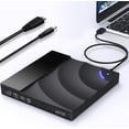thumbnail image 1 of External CD Drive, Portable USB 3.0 Type-C CD/DVD RW Drive Player, CD ROM Rewriter Burner Optical Disc Drive, 1 of 5
