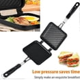 thumbnail image 2 of Camping Toaster Non-stick Stovetop Toaster Baking Pan with Heat Resistant Handle, Double-Sided Multi-Function Stovetop Toaster for Family Outdoor Camp, 2 of 5