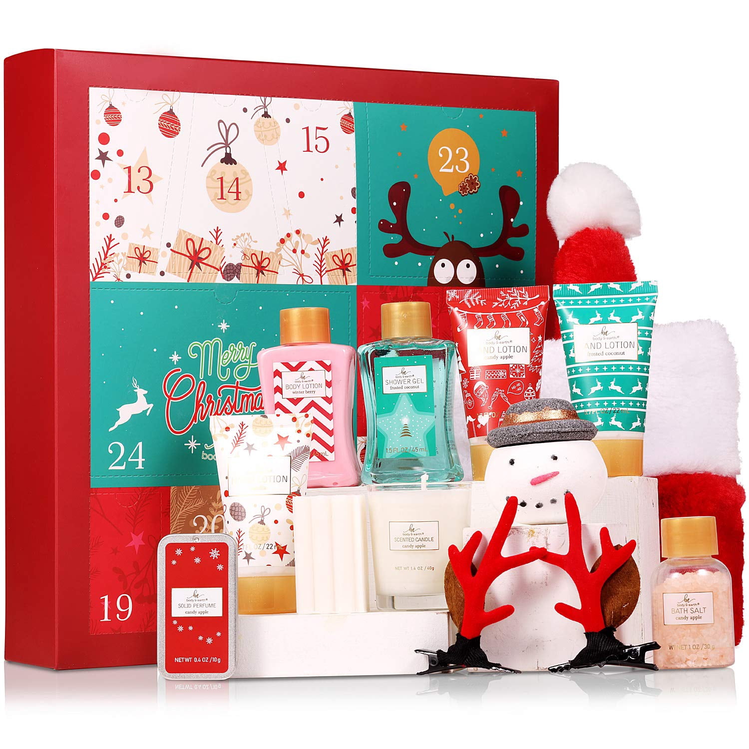 Bath and Body Xmas Holiday Gift Sets for Women, 12 Pcs Advent Calendar,  Multi-scente skin Care Spa Kits - Walmart.com