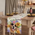 thumbnail image 2 of Table Runners 72 Inches Long Dress Scarves, Spring Dog Farmhouse Kitchen/Dining Table Runner, Coffee Tablerunners, Rustic Watercolor Botanical Floral Sunflower 14x72 Inch, 2 of 9