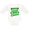 thumbnail image 3 of Inktastic Super Sassy Irish Lassy with Green 4 Leaf Clovers Boys or Girls Long Sleeve Baby Bodysuit, 3 of 5