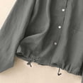 thumbnail image 4 of Edvintorg Womens Jacket Cotton and Linen Long Sleeve Casual Coat Lightweight Hooded Button Down Outerwear with Pocket Clothes for Women Gray XXL, 4 of 9
