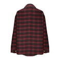 thumbnail image 5 of qolati Plaid Shirts for Women Spring Fall Long Sleeve Button Down Flannel Shackets Casual Loose Open Front Cardigan Jackets, 5 of 6