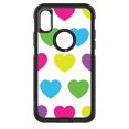thumbnail image 1 of DistinctInk Custom SKIN / DECAL compatible with OtterBox Commuter for iPhone X / XS (5.8" Screen) - White Multi Color Hearts, 1 of 5