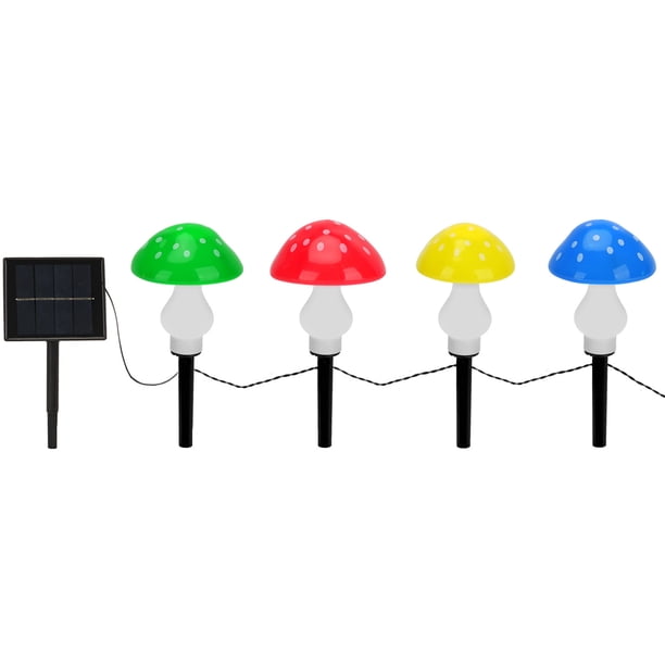 Lámpara Solar para Césped Con Forma Seta IP65 Enchufe Tierra Jardín para El (1Drag 4)