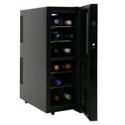 Koolatron 12 Bottle Dual Zone Wine Cooler with Digital Controls WC12DZ, Black