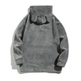 thumbnail image 4 of BXINGOHAI Men's Bear Ear Hoodies Drawstring Long Sleeve Fleece Sweatshirt Fuzzy Pullover Tops Gray,S, 4 of 6