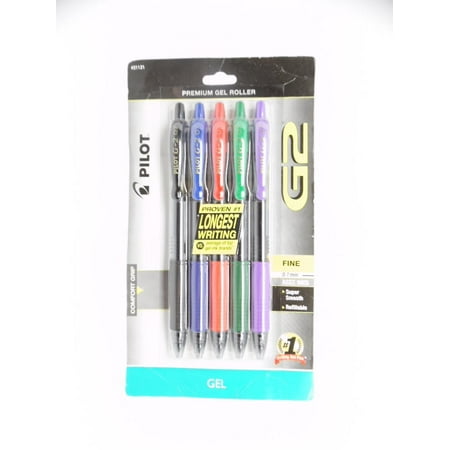 PILOT Retractable Premium Gel Pens w/ Comfort Grip 0.7mm Fine 5ct - Multicolor
