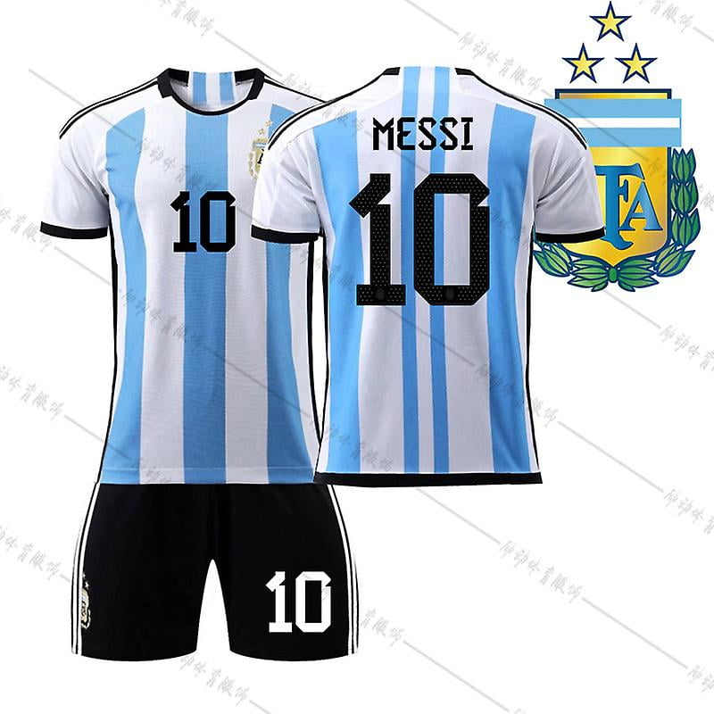 2223 Argentina Away No. 10 Messi 11 Di Maria Football Jersey Set