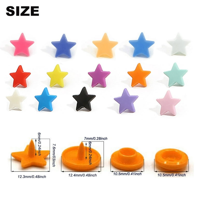 Plastic star buttons deals