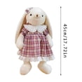thumbnail image 5 of 17.72 Inch Easter Bunny Stuffed Animals with Clothes & Bow, Safe Material Soft Washable Stuffed Bunny, Cute Plush Toy Rabbit Easter Decoration Birthday Gift, 5 of 11