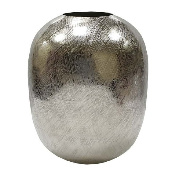 CC Home Furnishings Streaks Aluminum Vase - 12.75" - Silver