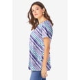 thumbnail image 2 of Roaman's Women's Plus Size Cotton Ultimate Swing Tee With Keyhole Back, 2 of 6