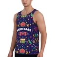 thumbnail image 2 of Gaeub Happy Mardi Gras Men's Athletic Tank Top, Workout Sleeveless Shirts, Running Tank Tops for Gym, Running, Training - X-Large, 2 of 9