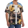 thumbnail image 2 of Yiaed Clear Sky Cute Sunflower Panda Print Mens Casual Wrinkle Free Shirts Short Sleeve Button Down Summer Stretch Dress Shirt-Large, 2 of 5