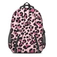 thumbnail image 3 of Pink and Black Leopard Print Backpack for School, Cute School Bag with Adjustable Shoulder Straps and Padded Back, 16.9"x12.6"x5.9", 3 of 5