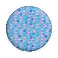 thumbnail image 3 of Rv Spare Tire Cover 17 inch - pink blue bright fish scale Tire Covers for Trailers, Adjustable Camper Spare Tire Cover, 3 of 7