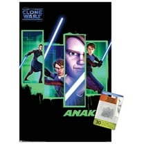 Star Wars: The Clone Wars - Anakin Wall Poster with Push Pins, 14.725" x 22.375"