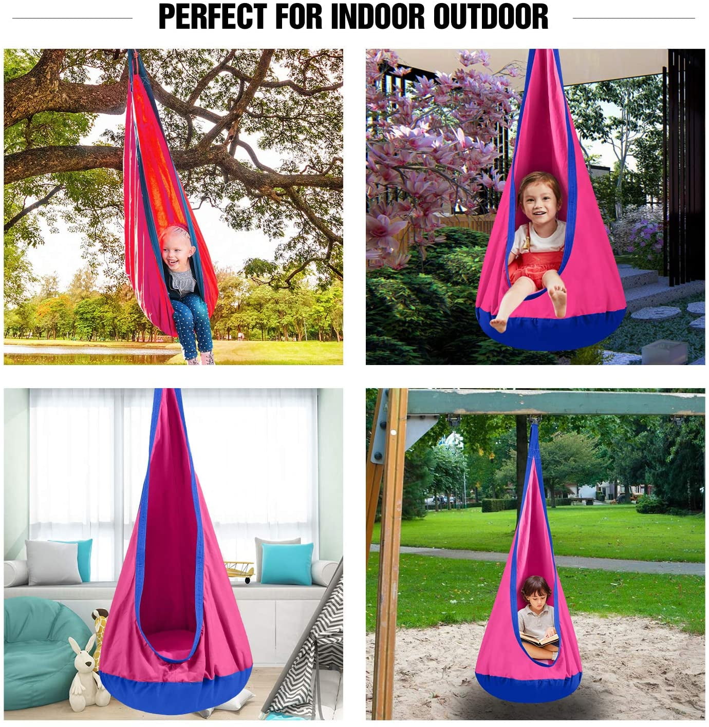 Move This Stand-Alone Swing To Any Room Relax Children’s Swoon Pod Swing Pink Indoor Hanging Air Chair Seats Kids Comfortably Read The Perfect Reading Nook & Hangout Zone Or Play 