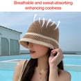 thumbnail image 4 of Sombrero de pescador de punto con circunferencia de cabeza grande de verano de 58-60 cm, sombrero protector solar para mujer, sombrero de playa para exteriores, 4 of 5