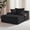 Black, variant on 67" Corduroy Boneless Chaise Sofa for Living Room, 9.9'' Wide Armrest Lounge Chair, Indoor Oversized Sleeper Sofa, Deep Seat, 3 Soft Pillows Sofa Bed, No Assembly Required, Black
