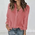 thumbnail image 2 of Admvng Chemises en Lin pour Femmes Col en V Froncé Été Décontracté Manches 3/4 P-2TG, 2 of 6