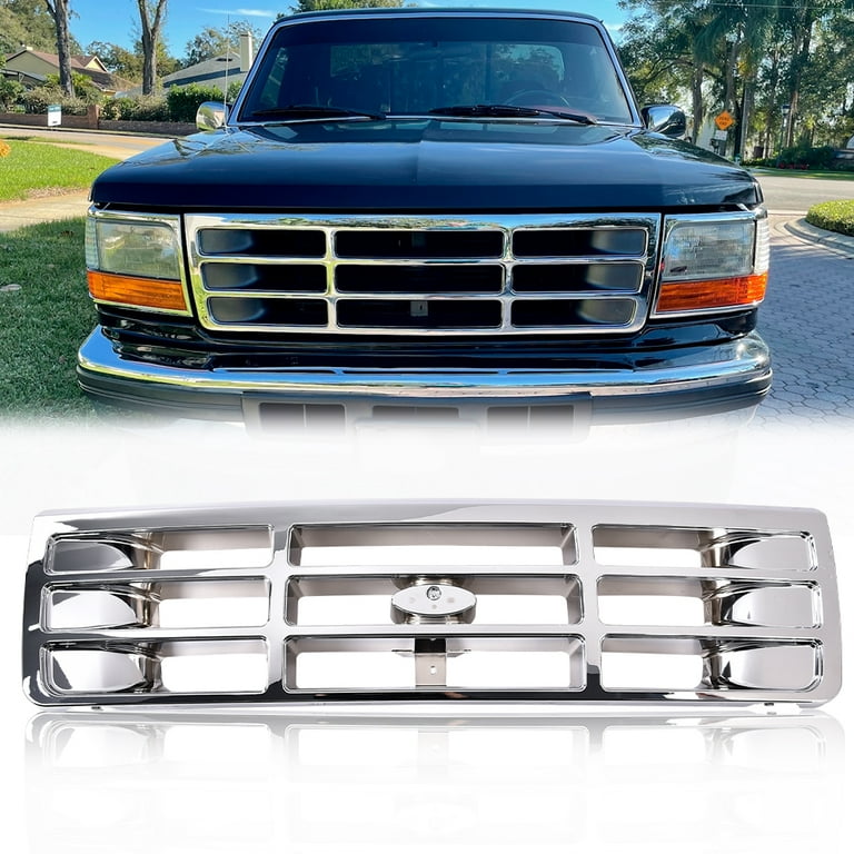 CROSSDESIGN Front Bumper Grille Grill Fit For 1992-1996 Bronco 1992-1997  Ford F150 F250 F350